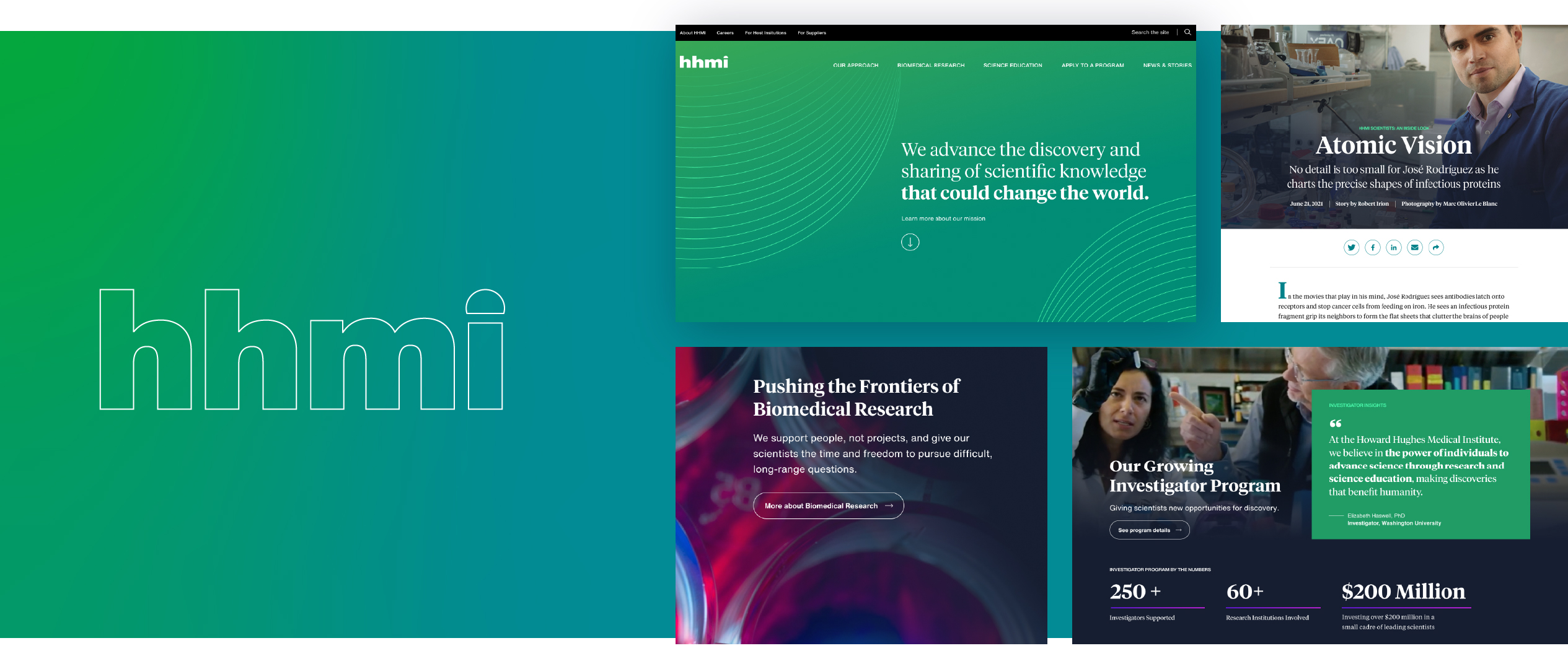 hhmi banner image with website images and logo