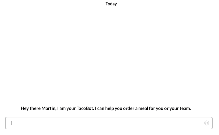gif of tacobot chat feature in use