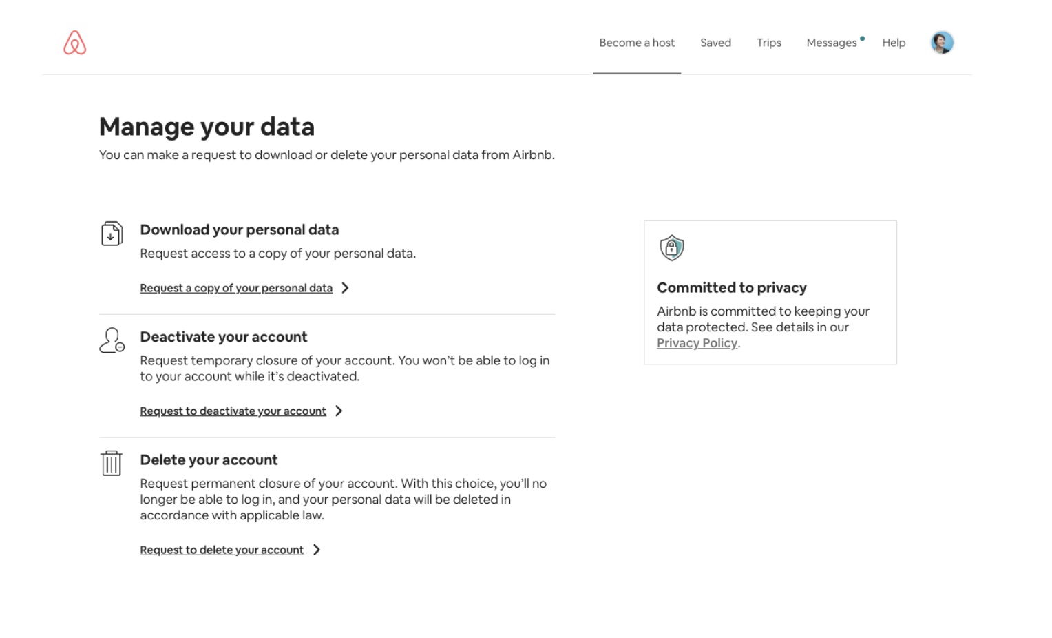 Screenshot of Airbnb User Profile