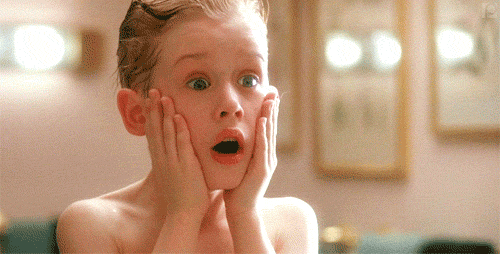 Iconic Home Alone Bathroom Mirror scene when Kevin from “Home Alone” screams “Ahhh!"