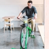 Person making bike-powered smoothie