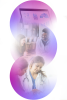 three circles with a doctor/patient, employees collaborating, and a computer screen with data
