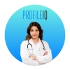 ProfileIQ logo with doctor profile image