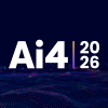 Ai4 2026 logo with abstract wave pattern